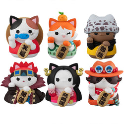 One Piece - Nyan Piece Nyan! Figure MegaHouse Beckoning Cat Lucky Cat Pirates Mega Cat Project Mini-Case of 6