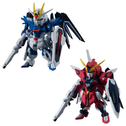 Mobile Suit Gundam Seed - Freedom Gundam and Immortal Gundam Figure Bandai Shokugan FW Gundam Converge Revive Rising Mini-Set