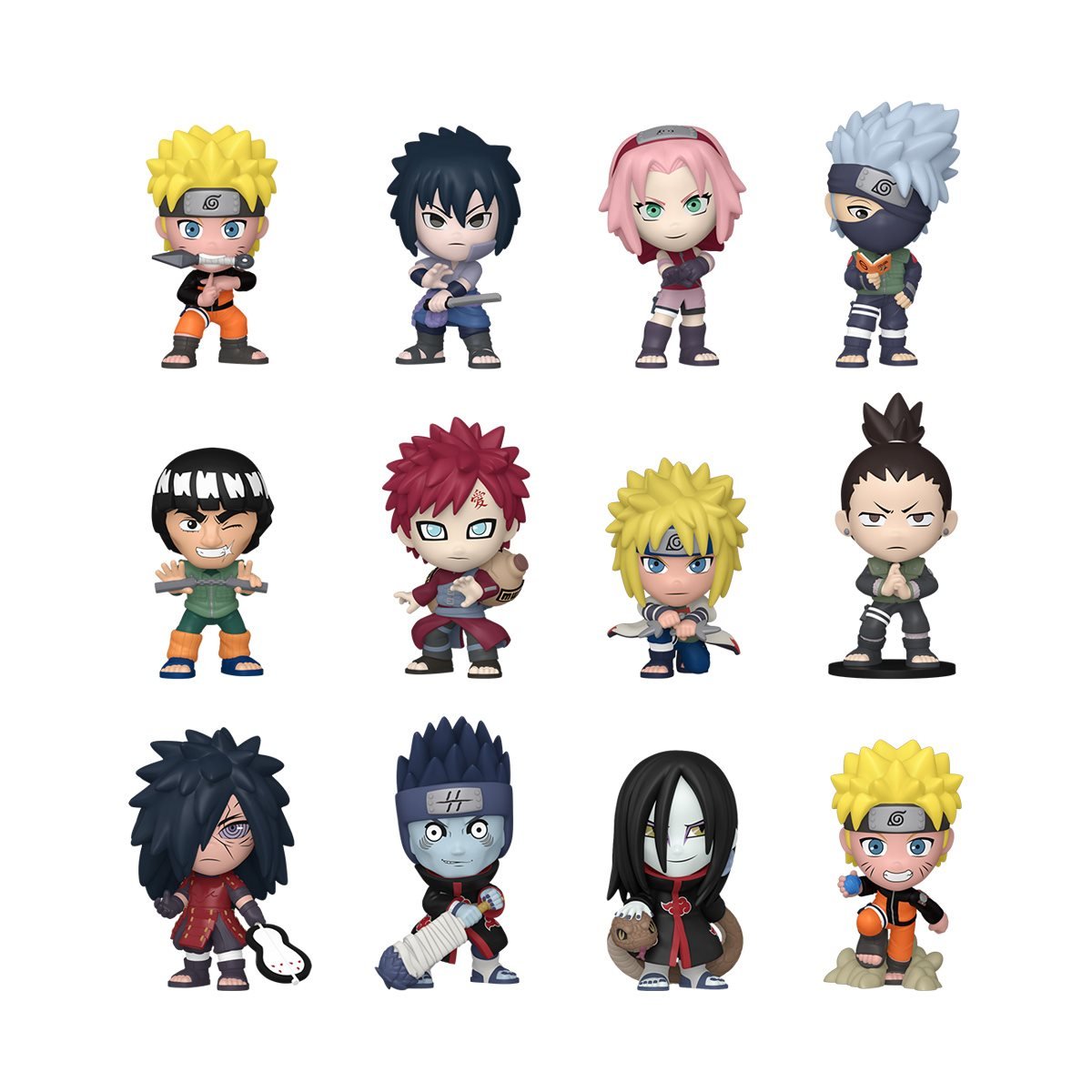 Naruto: Shippuden - Sasuke Uchiha, Sakura, Kakashi Figure Funko Mystery Minis Display Case of 12