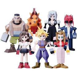 Final Fantasy VII - Cloud Strife, Barret Wallace, Tifa Lockhart, Aerith Gainsborough, Reno, Sephiroth, and Red XIII Figure Square-Enix Polygon Vol. 1 Display Tray of 8