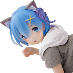 Re:Zero - Starting Life in Another World - Rem Cat Figure Taito (Roomwear Ver. Renewal Edition) Desktop Cute